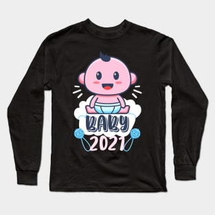 Baby 2021 Child Birth Announcement Family Long Sleeve T-Shirt